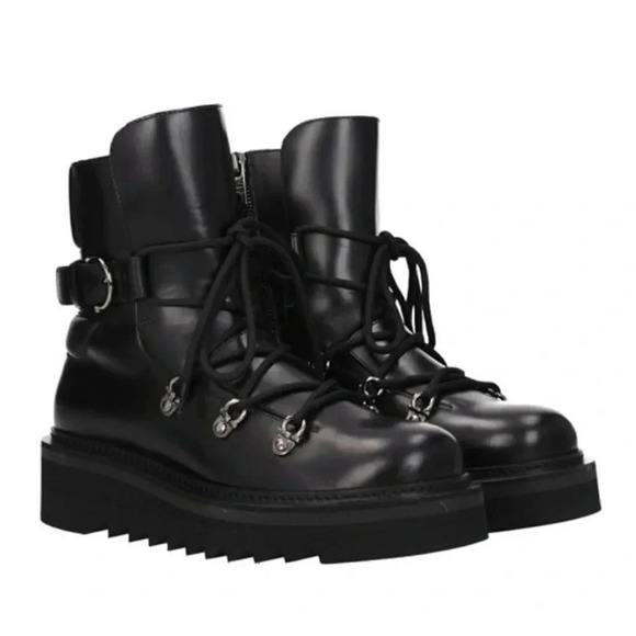 Salvatore Ferragamo Shoes - Salvatore Ferragamo Elimo Women's Leather Ankle Boots Size 9.5 (MSRP $1,550)